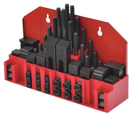 WESTWARD Clamping Kit, 3/8"T-Slot, 5/16-18Stud, 54pc 19T326 Carousel 1