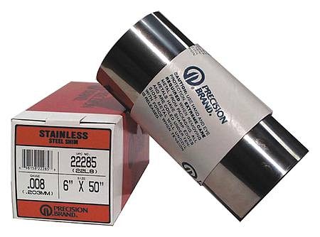 PRECISION BRAND Shim Stock, 12" W, 50" L, 0.001" Thk 5FA37 Carousel 1