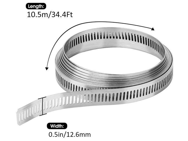Stainless Steel Hose Clamps 10.5M Adjustable Pipe Clamps NZ Clearance Carousel 10