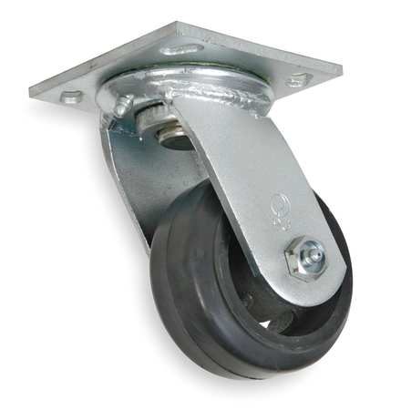 GRAINGER APPROVED Plate Caster, Swivel, Rubber, 9 1/2"H 1NWJ8 Carousel 1