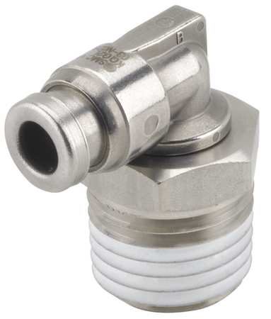 SMC 90 Elbow, Thread 1/8 In., Tube 3/8 in. 19F761 Carousel 1