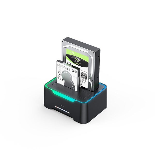 To SATA Dual Bay RGB Lamp Effect Hard Disk 2.5/3.5 Inch Hard Drive Carousel 1