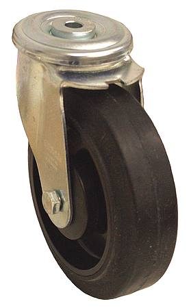 GRAINGER APPROVED Bolt-Hole Caster, 6 1/4"dia, Swivel, Rubber 490U70 Carousel 1