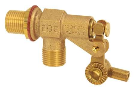 BOB Float Valve, 3/8 in., Bulkhead, Brass, MNPT 48RJ95 Carousel 1