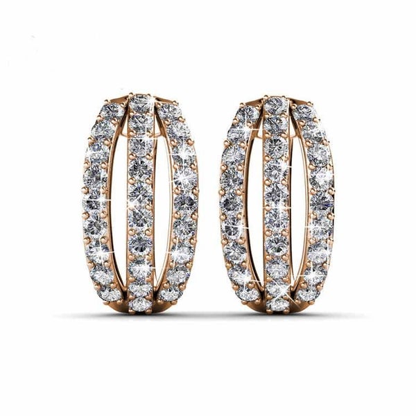 Rose Gold Crystal Huggie Earrings "Kathleen" Carousel 2