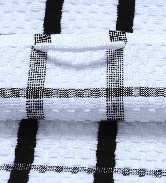 6 BLACK EXTREME LUXURY TERRY TEA TOWELS 100% COTTON BY LINEN KING Carousel 2