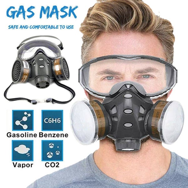 Full Face Safety Respirator Gas Mask Goggles Spray Paint Dust Chemical Shield Carousel 1