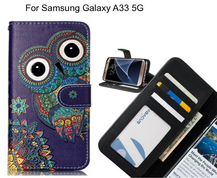 Samsung Galaxy A33 5G case 3 card leather wallet case printed ID Carousel 1