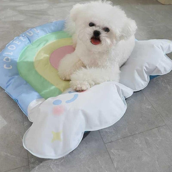 Rainbow Cute Cooling Dog Pad Summer Pet Bed Carousel 6