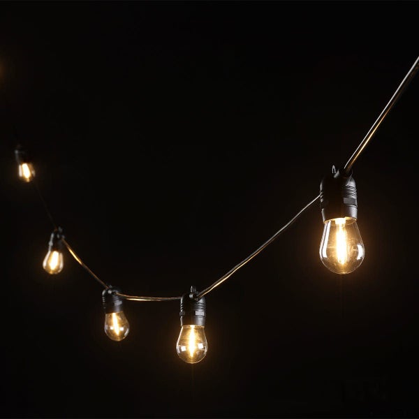Eglo Outdoor Solar Festoon 10LT LED Kit Fixed String Lights 13m - Black - 270... Carousel 1