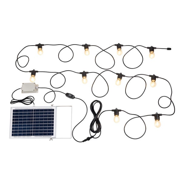 Eglo Outdoor Solar Festoon 10LT LED Kit Fixed String Lights 13m - Black - 270... Carousel 2