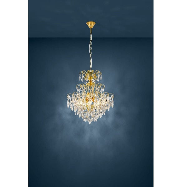 Eglo Fenoullet-1 Brass 5 Light Crystal Pendant Light Carousel 3