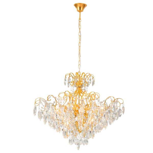 Eglo Fenoullet-1 Brass 9 Light Crystal Pendant Light Carousel 2