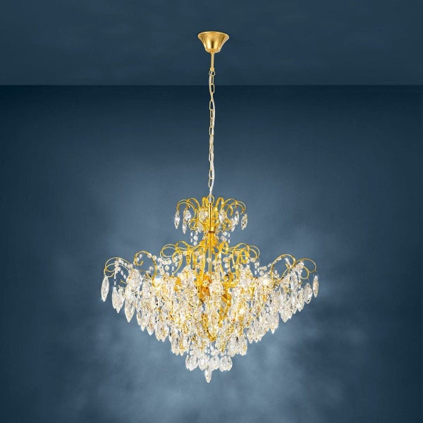 Eglo Fenoullet-1 Brass 9 Light Crystal Pendant Light Carousel 3