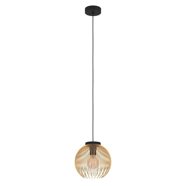 Eglo Venezuela Modern Metal 1 Light Curved Pendant Light - Black / Gold Carousel 2