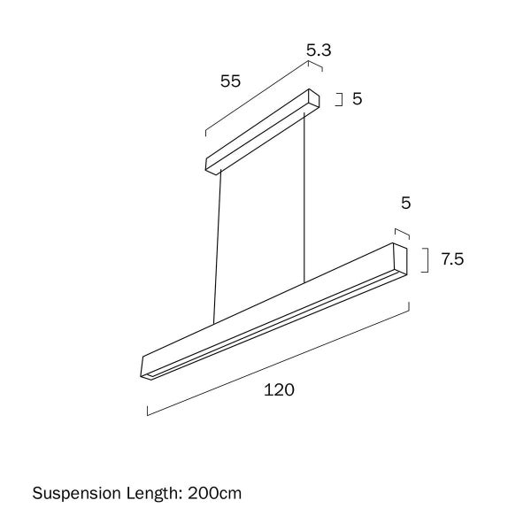 Telbix Navaro 120cm Aluminium LED Linear Bar Pendant Light Carousel 2
