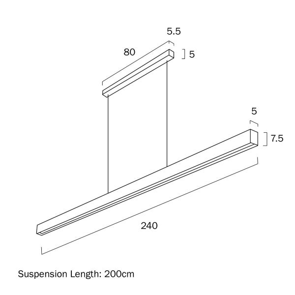 Telbix Navaro 240cm Aluminium LED Linear Bar Pendant Light Carousel 2