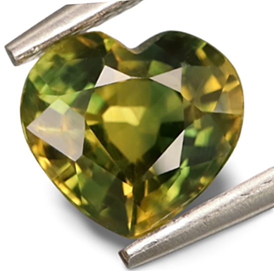 1.14CT SPLENDID HEART CUT 100% NATURAL YELLOW BLUE GREEN SAPPHIRE Carousel 1