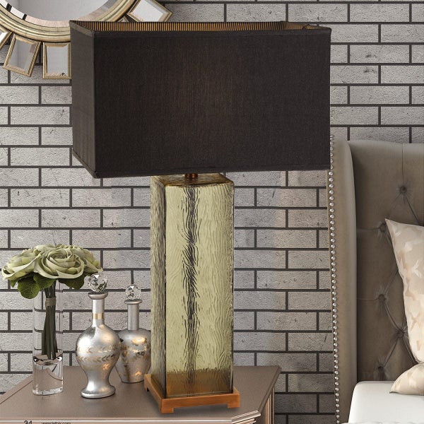 Telbix Lighting Wilson Table Lamp - Antique Brass / Amber Carousel 2