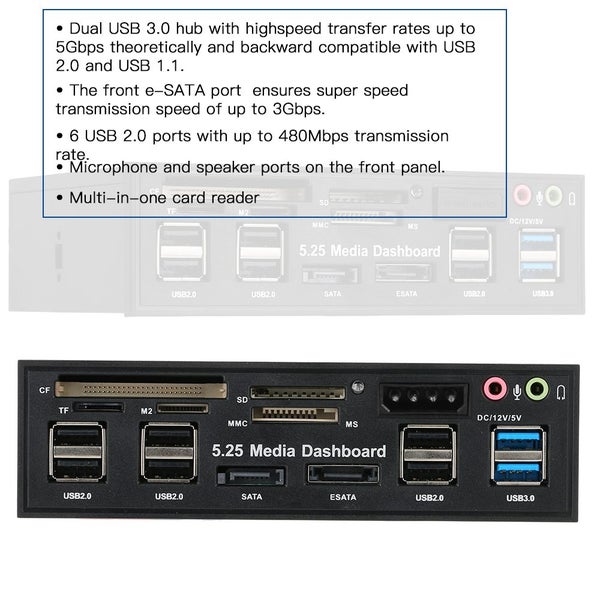 Multi-Function USB 3.0 Hub eSATA SATA Port Internal Card Reader PC Carousel 2