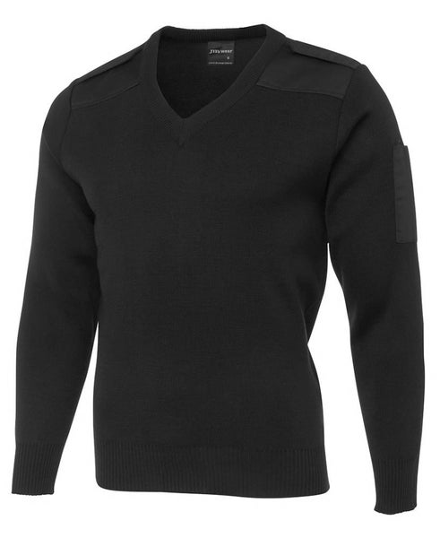 JBs Knitted Epaulette Jumper - Black, Navy - Sizes XS to 7XL Carousel 2