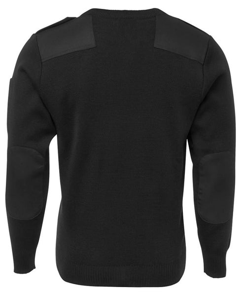 JBs Knitted Epaulette Jumper - Black, Navy - Sizes XS to 7XL Carousel 3