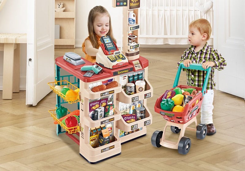Kids Pretend Play Shop Grocery Toy Carousel 1