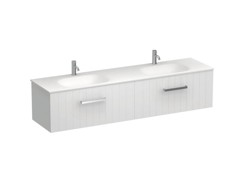 Linea Spio 1500 2 Drawer Vanity Double Basin in White *1 Only* Was $4299 Carousel 1