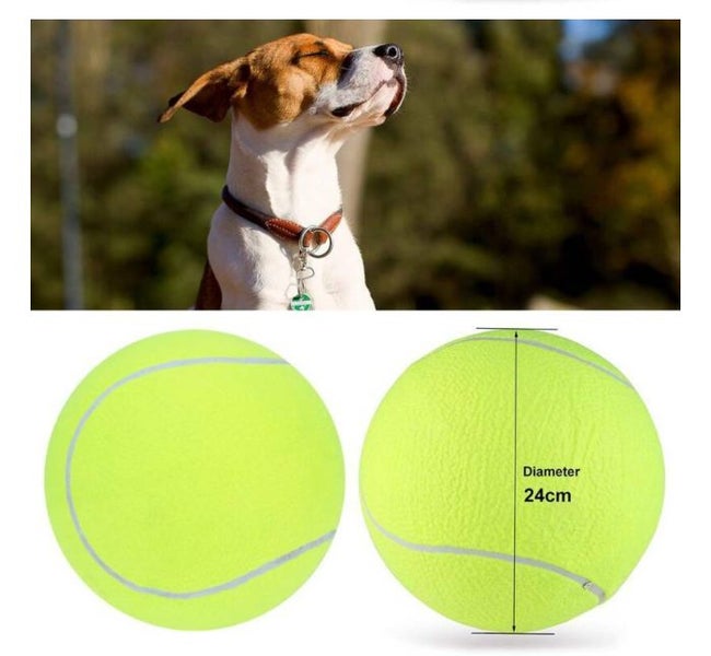 Giant Tennis Ball 24cm Big Outdoor Beach Sports Inflatable Pet Play Dog Toy Carousel 4