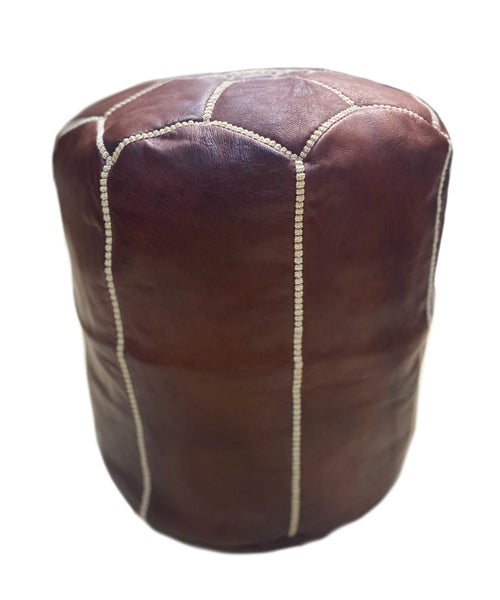 Tall Moroccan Leather TABOURET Pouf Carousel 1