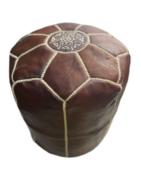 Tall Moroccan Leather TABOURET Pouf Carousel 2