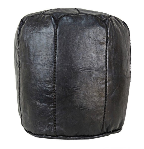 Tall Moroccan Leather TABOURET Pouf Carousel 1