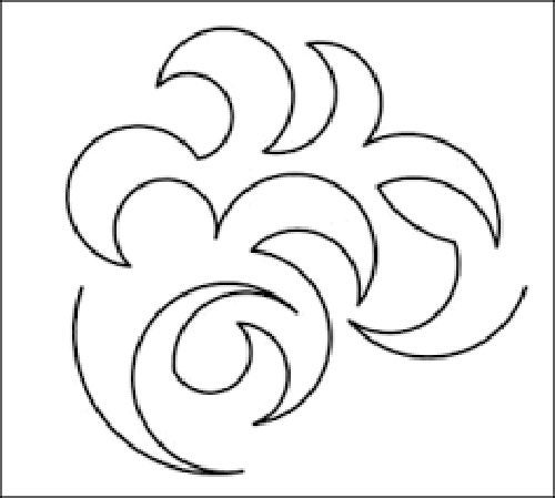 Quilting Full Line Stencil Swirl A3 Reusable for Quilts use Pounce New Carousel 1