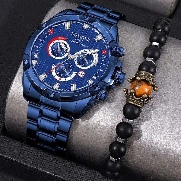Fashion Mens Watches for Men Sport Waterproof Stainless Steel Quartz Carousel 2