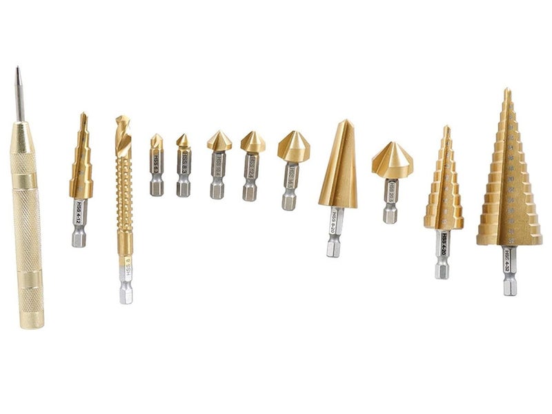 PTN New 12Pcs Step Drill Bits Countersink Bits Set Sale Sale Carousel 10