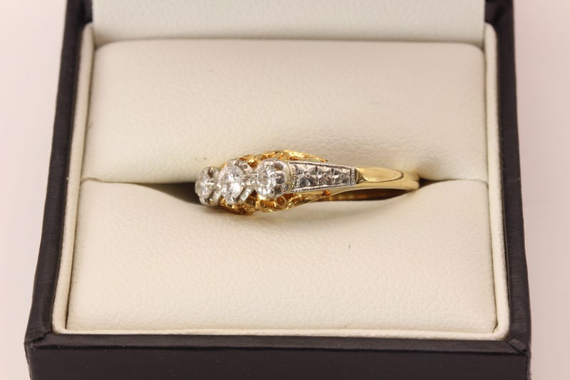 0.26CT 18ct Vintage European-cut Diamond ring Carousel 2