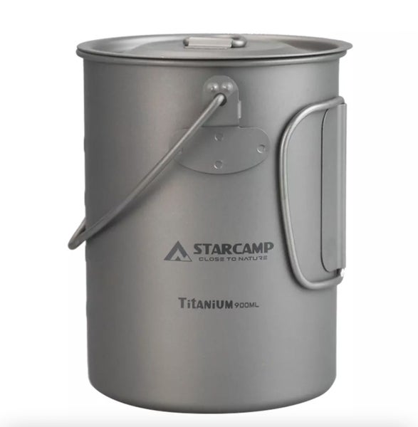 Titanium Mug 900ml - with lid, handle, & a mess carry bag. Carousel 10