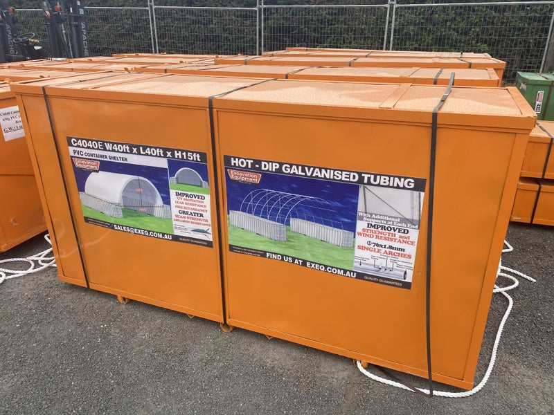 C4040E Container Shelter 12m L x 12m W x 4.5m H - With End Wall Carousel 6