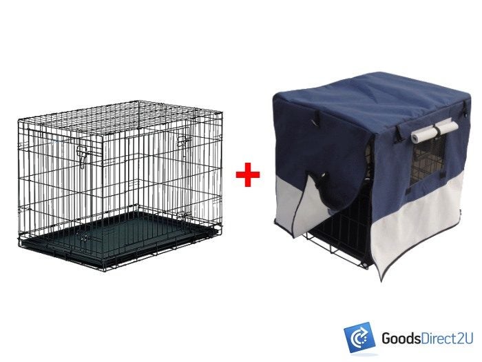 Dog Cage Crate X Large + Cover - 107L x 74W x 83H Carousel 1