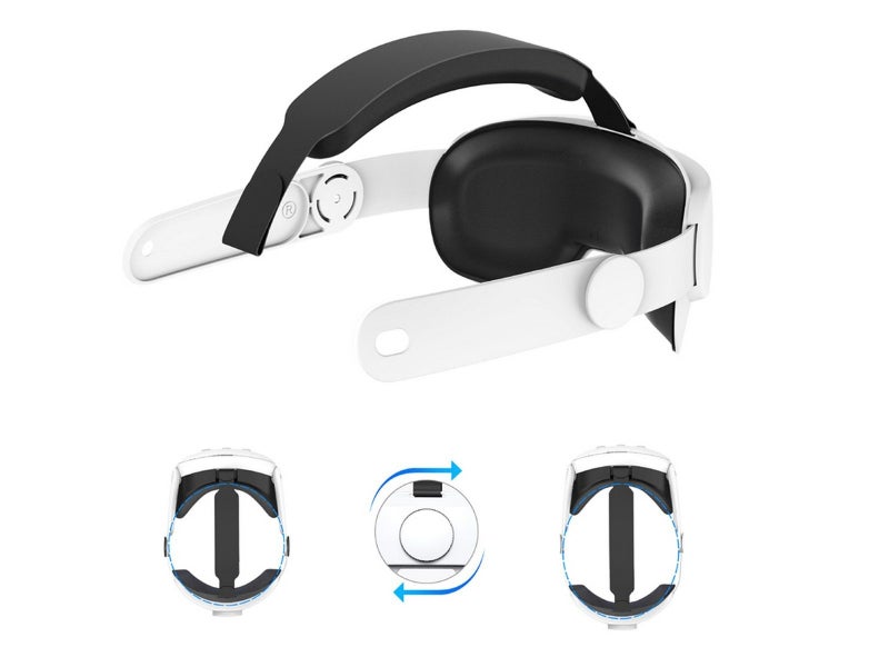 Adjustable Head Strap VR Accessories Compatible with Meta Quest 3 - White Carousel 5