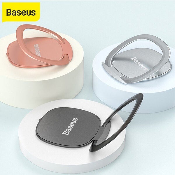Baseus Phone Ring Holder 360° Rotation Loop Finger Kickstand Slim Thin SILVER Carousel 1