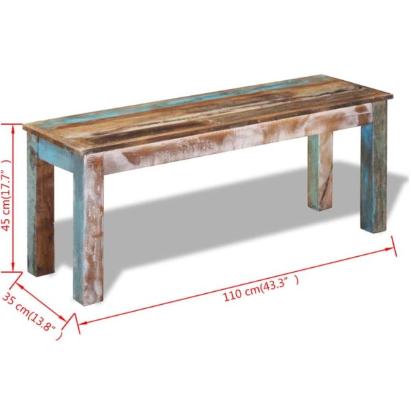 Bench Solid Reclaimed Wood 110x35x45 Cm Xatapa Carousel 2
