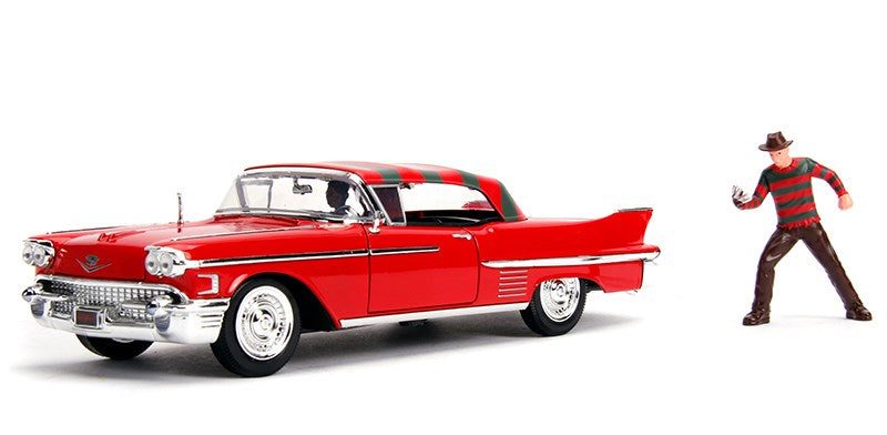 Jada 31102 1/24 1958 Cadillac Series 62 w/Freddy Krueger Figurine - A Nightma... Carousel 1