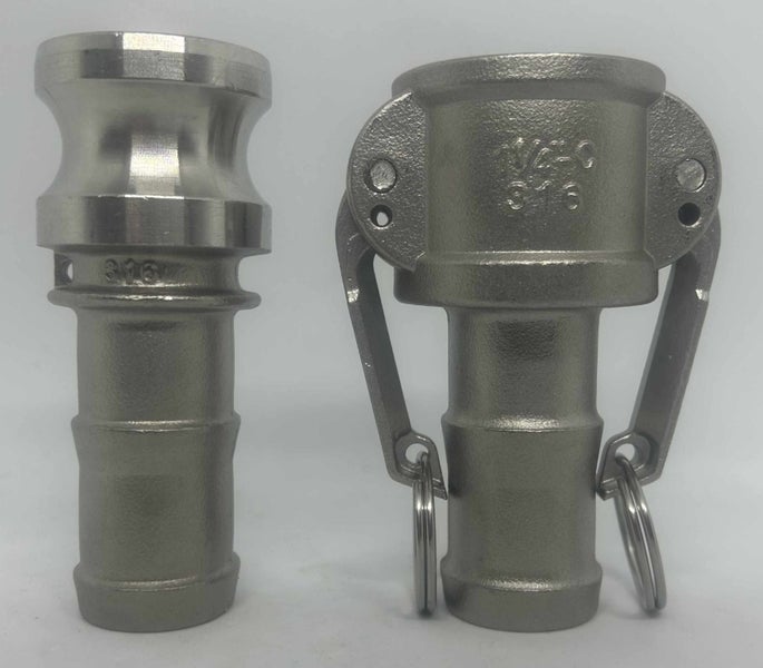 1 1/4" Type C + E 316 Stainless Steel Camlock Set Carousel 1