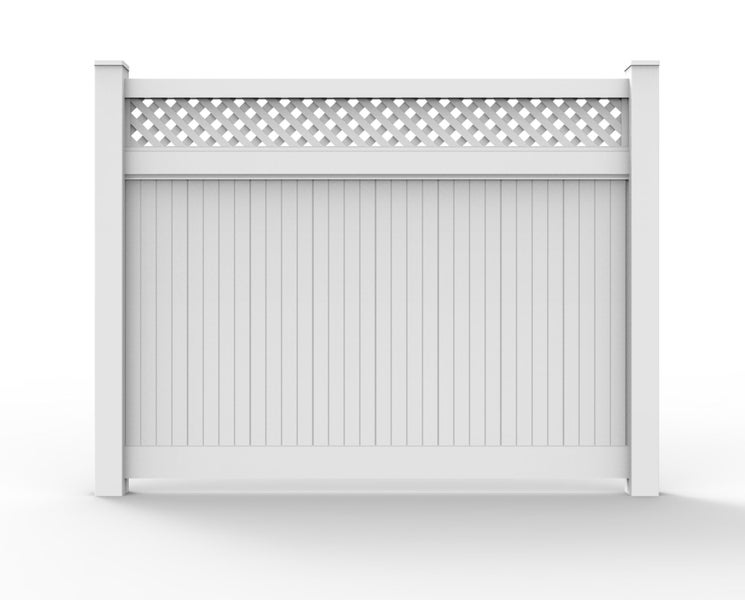 Bertha- Lattice-Top Privacy PVC Fence White Panel Kit 1800H x 2440W Carousel 2