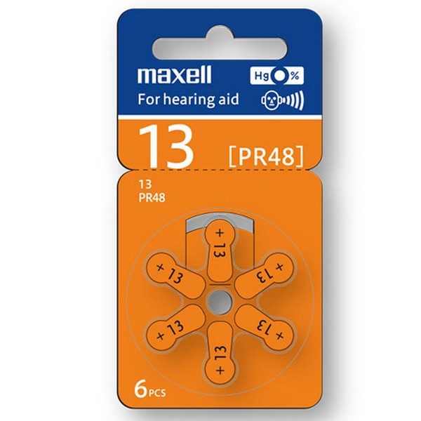 MAXELL HEARING AID BATTERY ZA13 6 PACK $1RESERVE $9.95RRP! SPECIAL CLEARANCE! Carousel 1