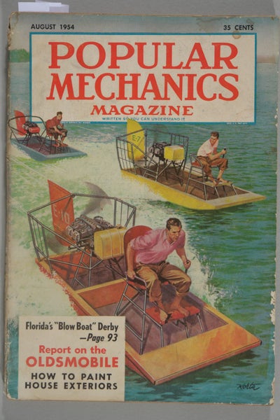 POPULAR MECHANICS MAGAZINE 1950's - MID CENTURY BLOW BOAT (COVER FEATURE) Carousel 1