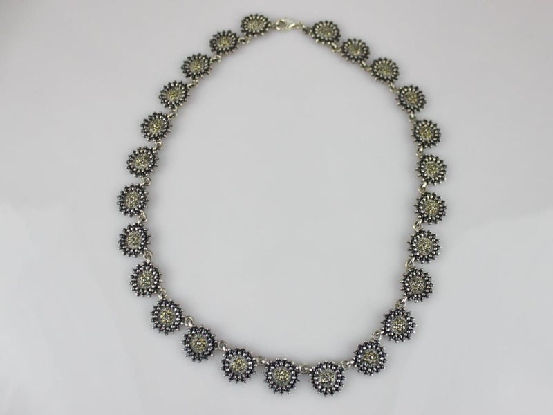 Black onyx Marcasite Silver Necklace Carousel 2