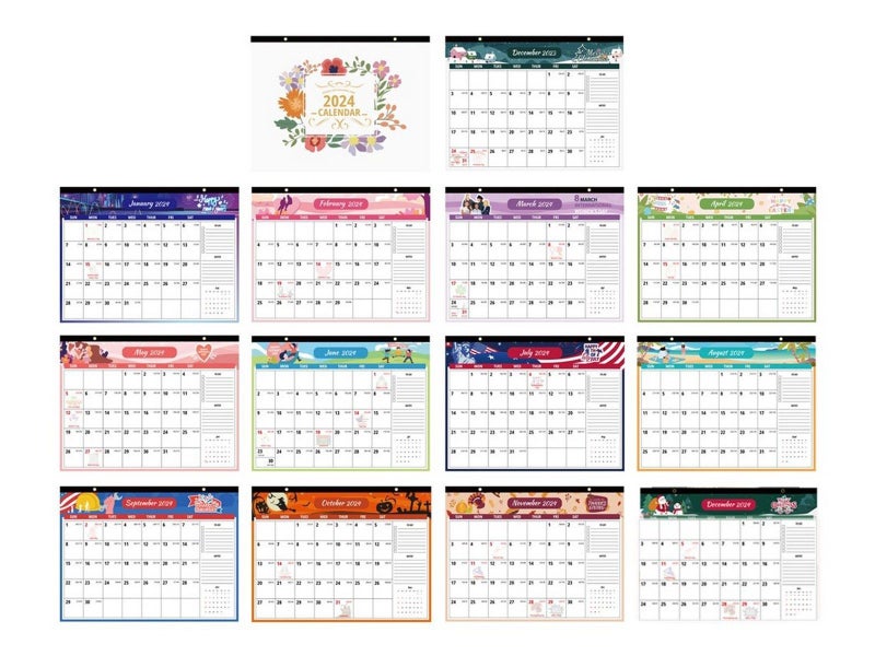 2024 Wall Calendar 13 Months Calendar for Home Office Planning and Organization Carousel 1