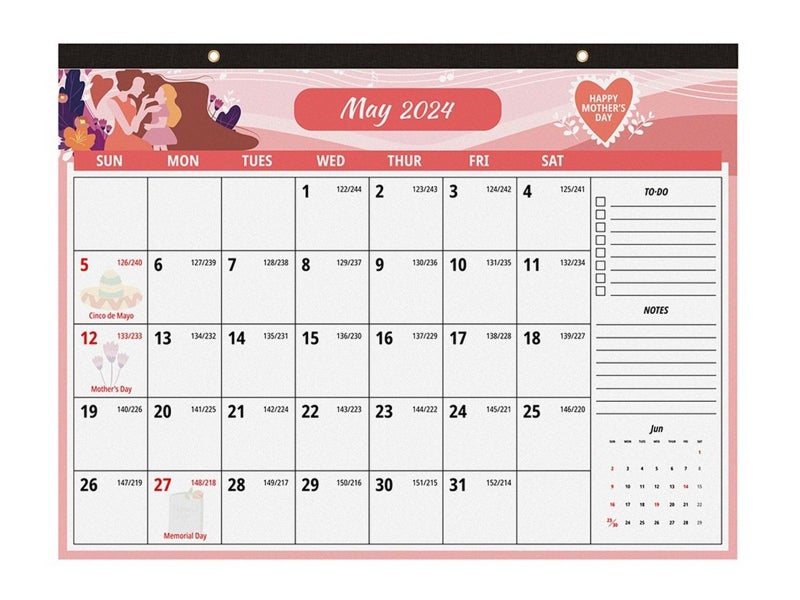 2024 Wall Calendar 13 Months Calendar for Home Office Planning and Organization Carousel 2